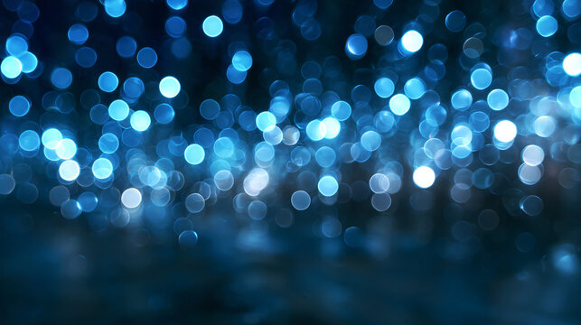 Abstract Blue Bokeh Lights Background for Festive Celebration