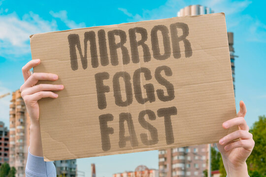 "Mirror fogs fast" The reflection disappears before the thought forms. BATHROOM. MIRROR. FOG. STEAM. VISION.