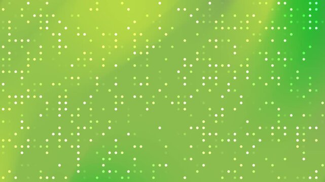Shimmering green digital data particles moving on fluid gradient