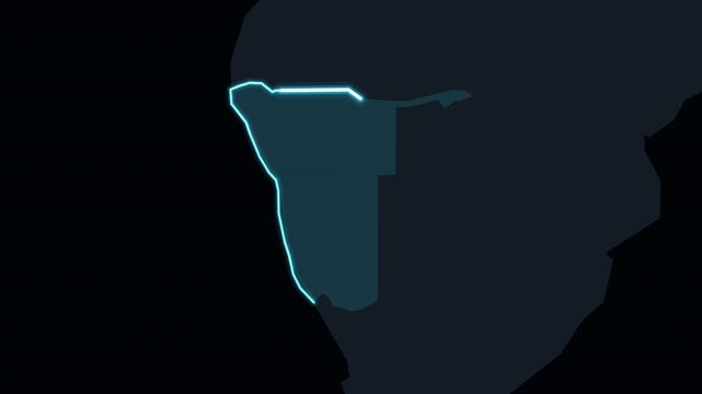 Namibia Highlighted on World Map with Glowing Zoom Animation