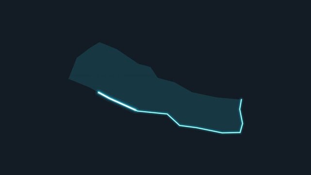 Nepal Highlighted on World Map with Glowing Zoom Animation