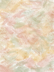 Fototapeta premium Pastel pink green background with loose watercolor strokes and paint spots. Hand painted texture gives the artwork a natural artistic look. For invitations, cards, packaging, branding and print