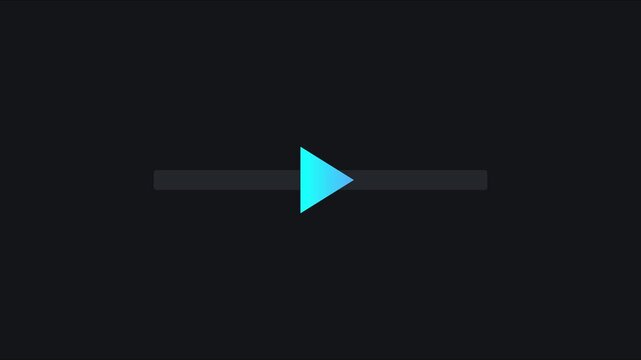 Minimalist play button animation with smooth gradient transition for user interface and digital media 4k