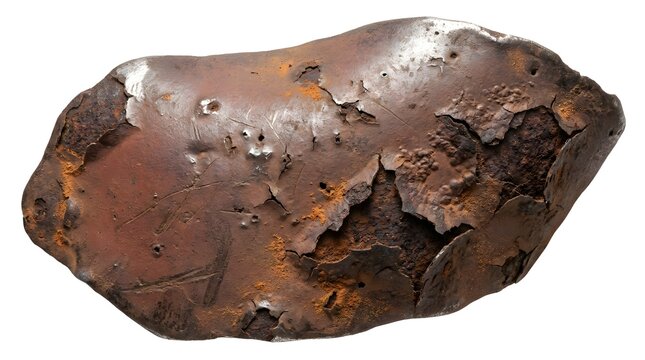 Rusted Metallic Meteorite Fragment Isolated