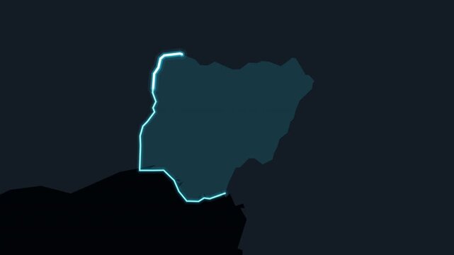 Nigeria Highlighted on World Map with Glowing Zoom Animation