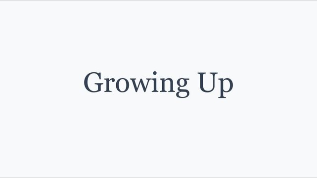 Growing up minimalist typography motion for personal development and life stages animation 4k motion minimalist