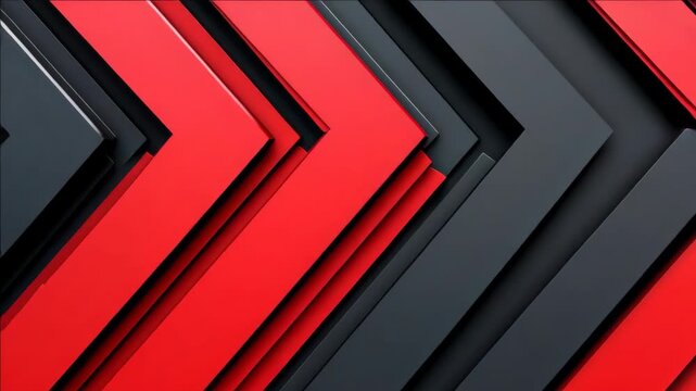 Red and black arrows create dynamic, layered geometric motion. Bold angles slice across the frame with sharp contrast. Modern design evokes speed and direction. Clean lines suggest precision