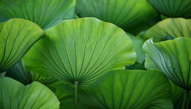 abstract soft fabric green lotus leaves background