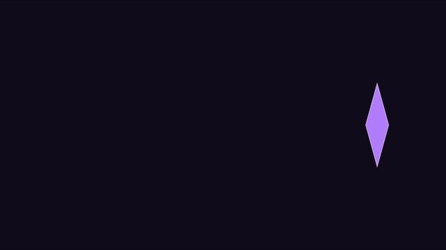 Minimalist purple diamond shape pulsing animation on dark 4k background, for motion and, ui pulse