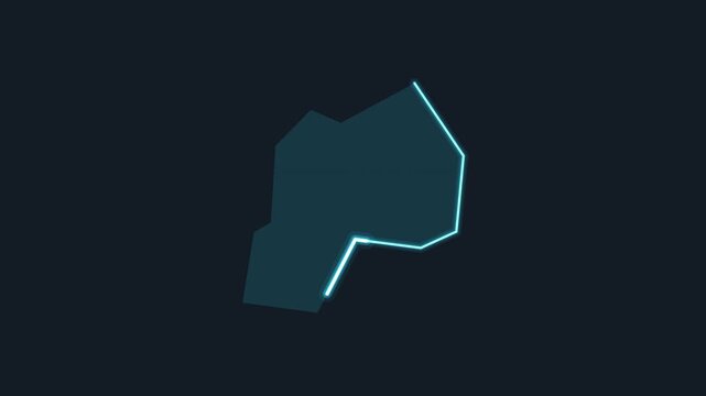 Rwanda Highlighted on World Map with Glowing Zoom Animation
