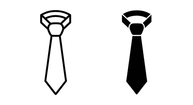 Vector illustration of necktie icon set, formal business accessory for men on a transparent background