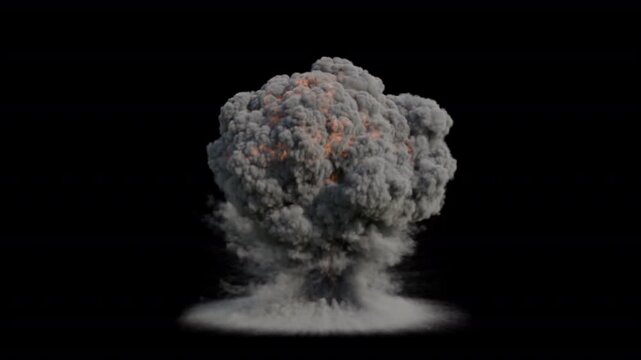 Atomic Bomb Explosion with Transparent Background
