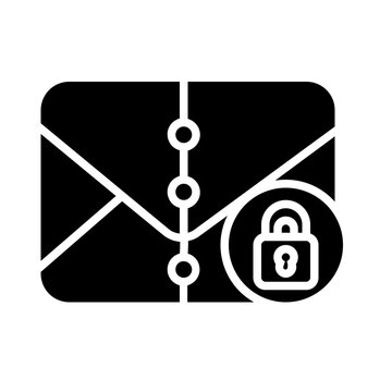 secure email glyph icon