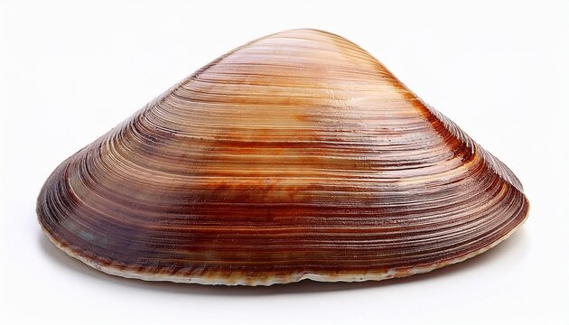 Geoduck Giant Clam Shell Exterior Isolated On White Background
