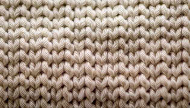 Light Beige Woolen Knitted Fabric Texture Macro