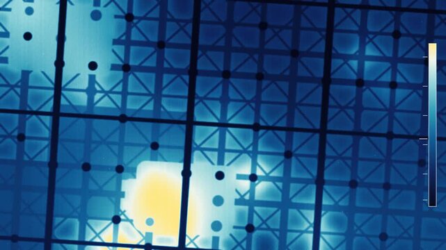 Thermal Camera Infrared View of Heat Spreading Through a Lattice Heat Sink Structure, Seamless Loop in subtle navy tones