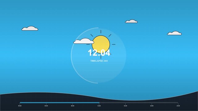 24 Hour Day and Night Cycle Digital Interface Concept