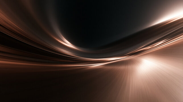 Abstract Dark Bronze Glowing Wave Motion Background