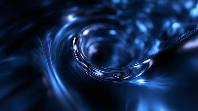 Dynamic Abstract Blue Fluid Swirl and Vortex Motion
