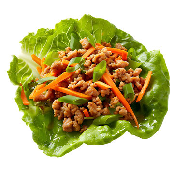 Low carb ground chicken lettuce wrap