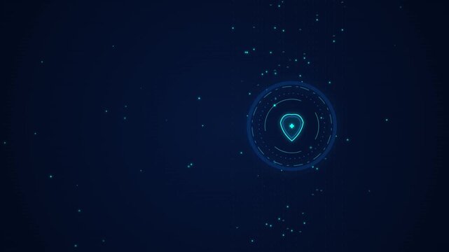 Cyber Shield Hologram Loop Neon Pink Aegis Firewall Security.
