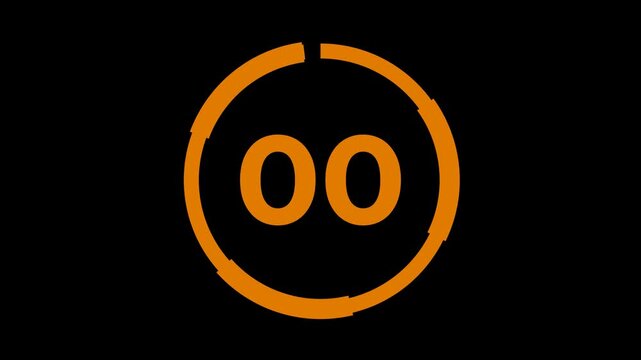 Animated Five Second Countdown with Orange Round Progress Indicator on Black Background
