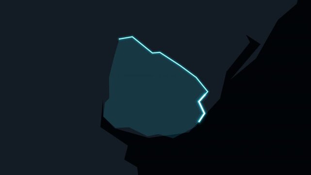 Uruguay Highlighted on World Map with Glowing Zoom Animation