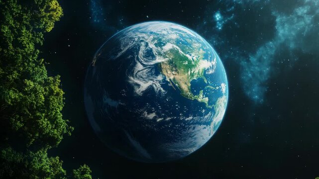 A breathtaking view of Earth as seen from the cosmos.