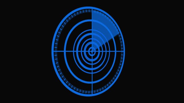 Digital searching system animation. Rader searching security concept animation. signal waves, searching icon. Rader searching on black background and various collar animation .