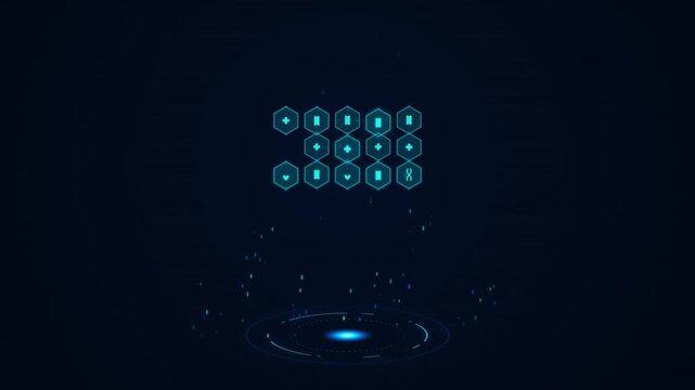 Abstract Quantum Biotech HUD Portal Seamless Loop.