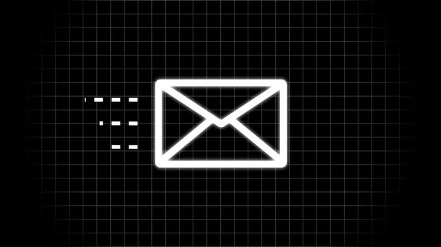 Mail email message sending envelope icon animation.message icon animation. white color message box icon message animation Mail email message sending envelope icon animation.4k