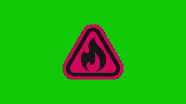 Fire sign on green screen