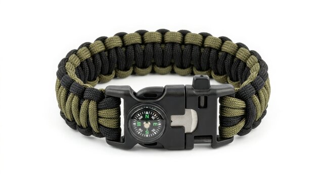 Paracord survival bracelet with integrated compass and buckle bracelet survival paracord adventure outdoors accessory tactical emergency preparedness wristband trekking navigation