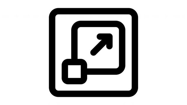 resize animated Line Icons Premium 4K, Modern Minimal Outline Motion Graphics Collection