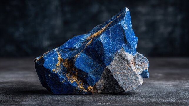 Intensely Blue Lapis Lazuli Mineral Specimen with Striking Gold Veins
