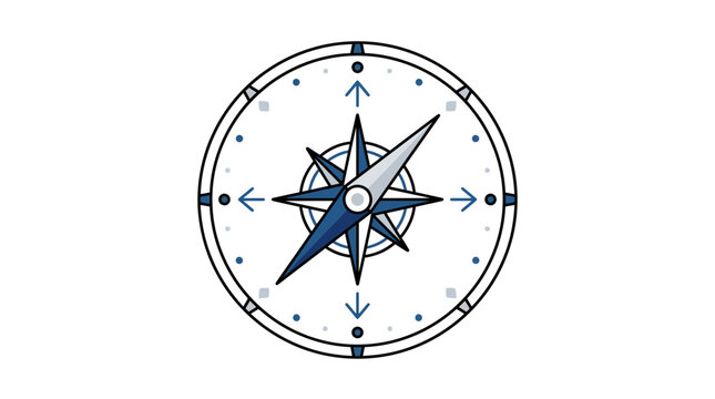 Nautical Compass Rose Icon for Travel Navigation and Business Direction Strategy Illustration