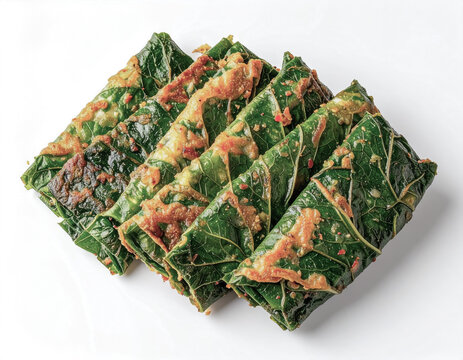 Korean Perilla Leaf Jeon for Chuseok on White Background