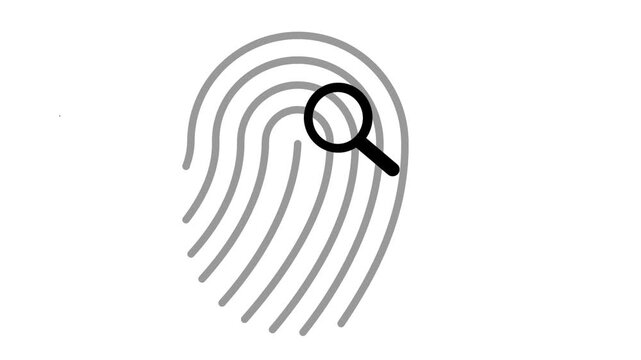 Illustration of fingerprints and a magnifying glass as if looking for a clue
