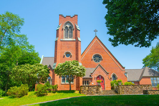 St John's Episcopal Church at 191 County Road in Barrington Civic Center Historic District in town of Barrington, Rhode Island RI, USA. 