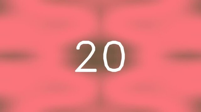Minimalist pink background with the number twenty in white