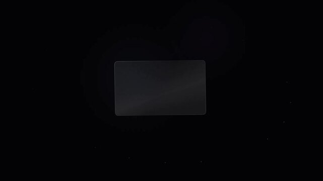 Floating glass card on dark background UI element