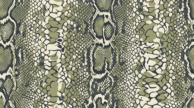 abstract snake skin pattern in green beige and black textured design background