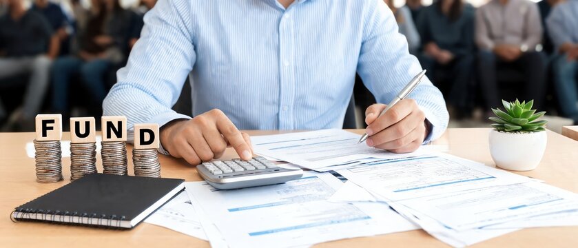 Financial Officer Reviewing Funding Compliance Documents at VC Roadshow