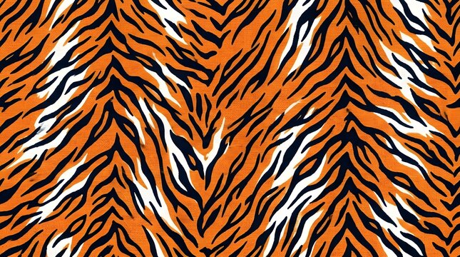 tiger stripe pattern orange black white abstract background fabric texture seamless design for fashion and decoration