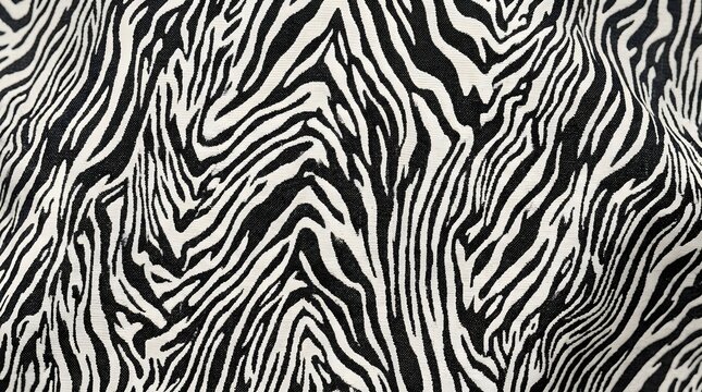 black and white zebra pattern texture with organic irregular stripes design for background or fabric