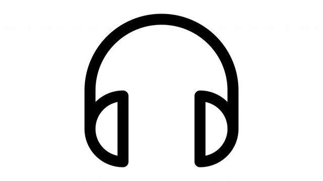 headphone animated Line Icons Premium 4K, Modern Minimal Outline Motion Graphics Collection
