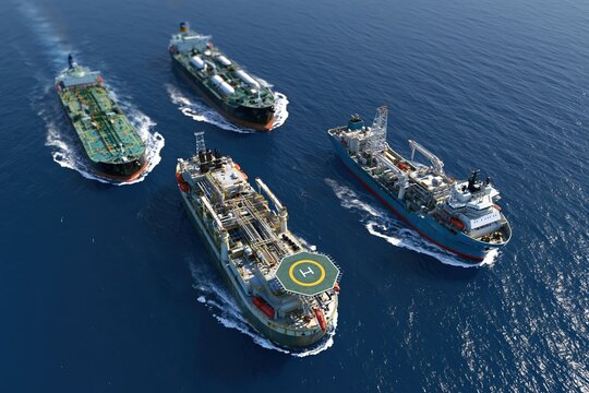 Offshore production vessels and tankers operating at sea