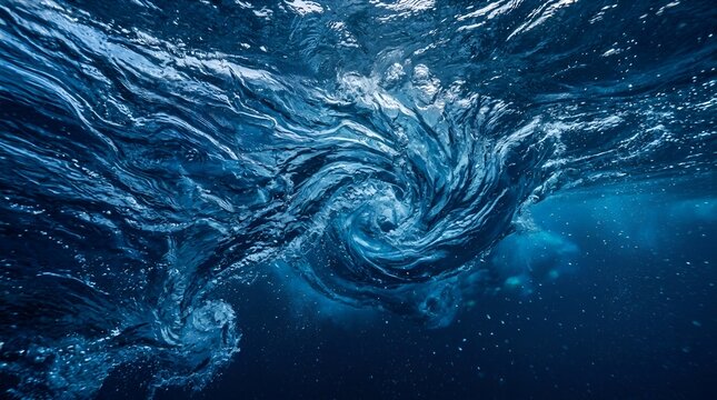 Abstract Underwater Swirl of Blue Water