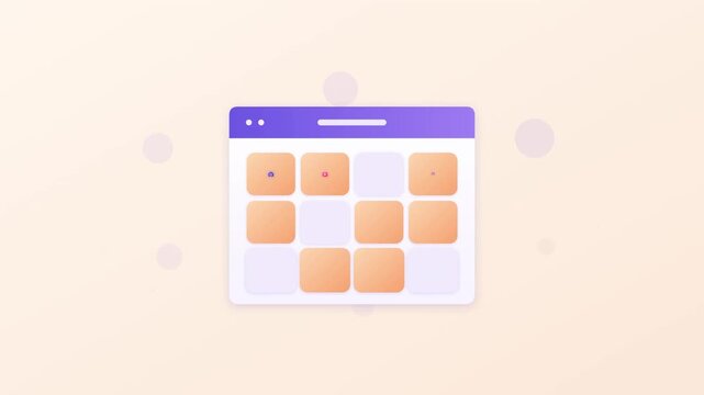 Content Scheduled Calendar Browser Window Media Planning Animation