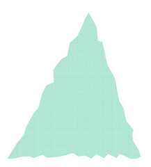 Light green mountain peak shape icon or simple mountain silhouette design element for creative graphic projects and outdoor adventure travel themes and nature landscape illustrations © Omur